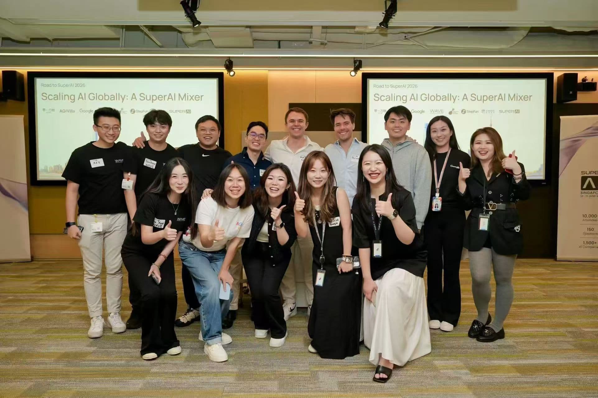 Darren with the SuperAI ecosystem team and China AI community partners